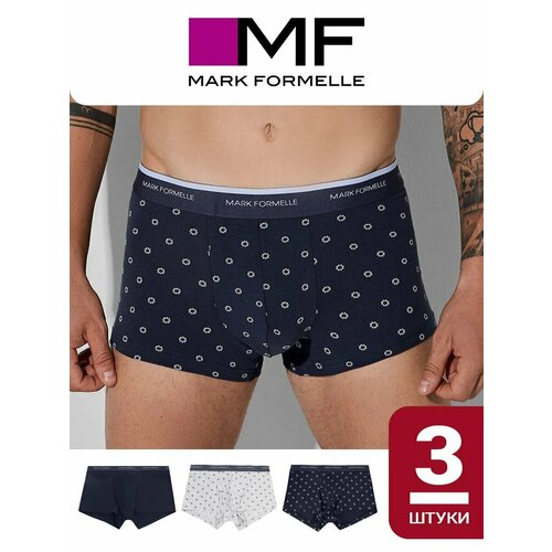 Трусы MARK FORMELLE для мужчин, комплект из 3 шт., размер 94-104, синий, серый