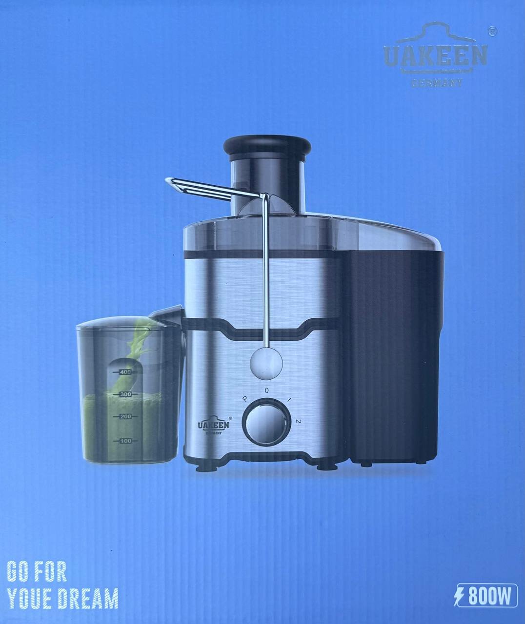 Соковыжималка UAKEEN ZL-702, центробежный отжим, мощность 800Вт, 3 скорости, резервуар 0,6л