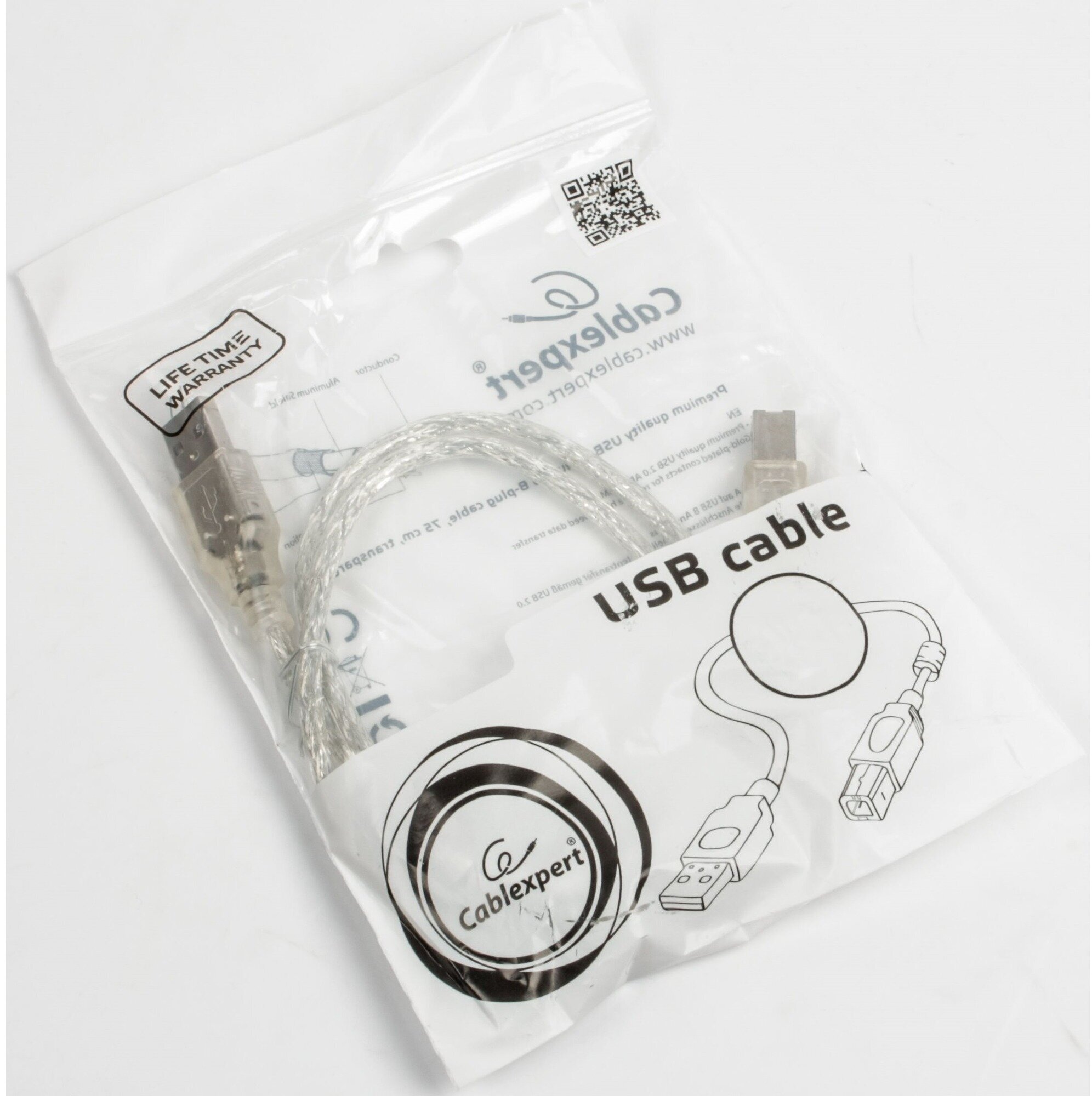 Кабель Cablexpert USB-A - USB-B (CCF-USB2-AMBM-TR-6), 1.8 м, 1 шт., бесцветный Gembird - фото №2