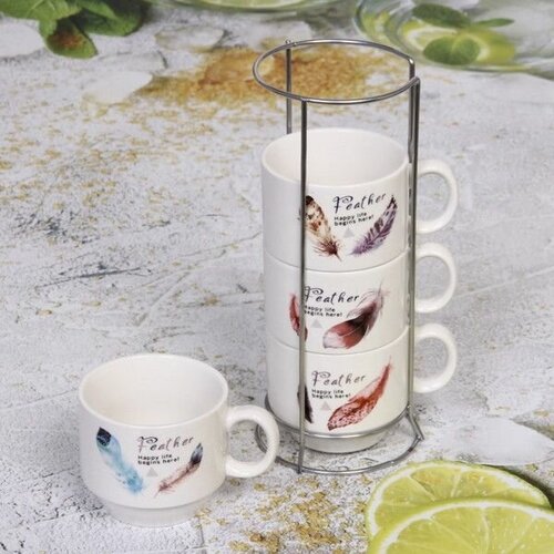 Набор кружек на стойке 200мл 