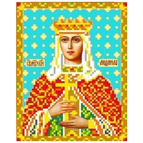 Рисунок на ткани Каролинка Святая Людмила, 13x16 см рисунок на ткани каролинка святая светлана 13x17 см