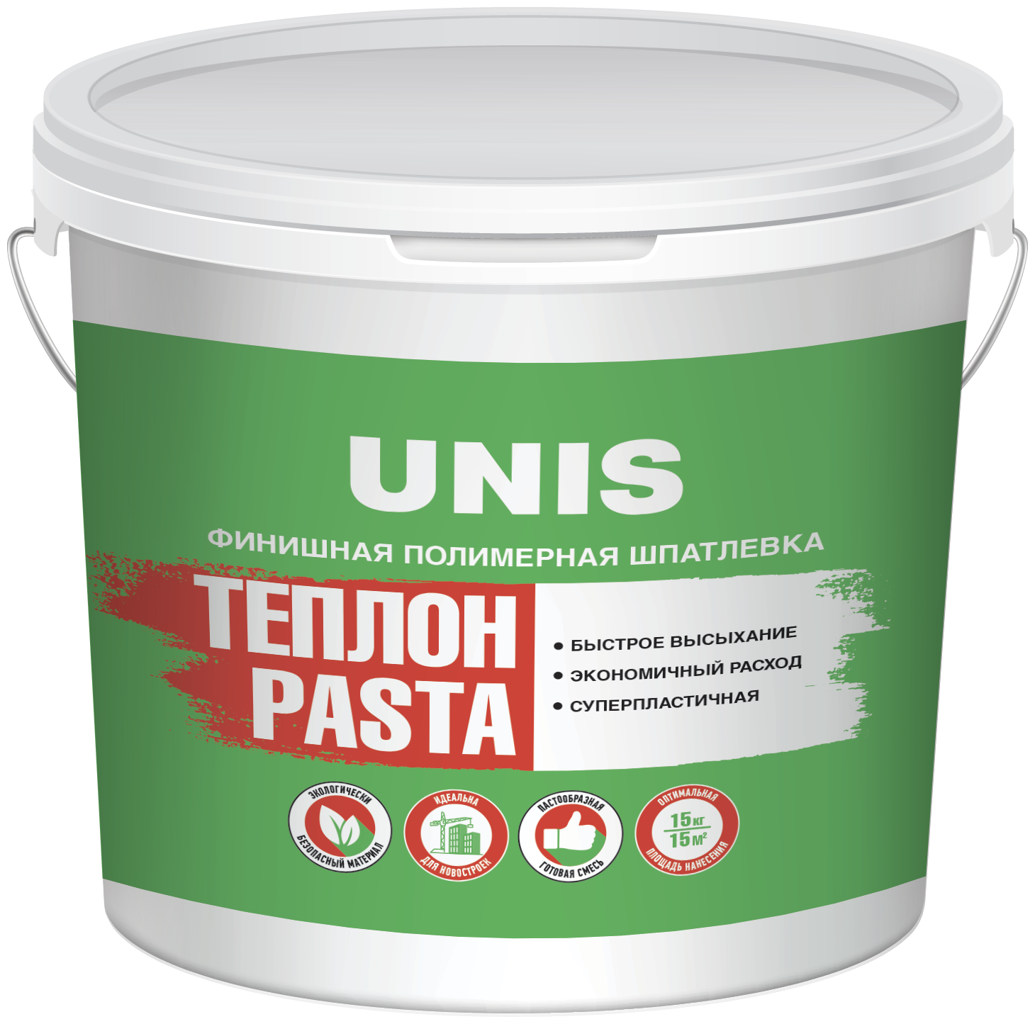 Шпатлевка полимерная финишная Unis Теплон Pasta 15 кг