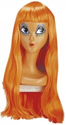 Парик оранжевый с длинными волосами и челкой (5189)