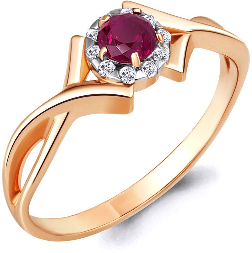Кольцо Diamant online, золото, 585 проба, бриллиант, рубин