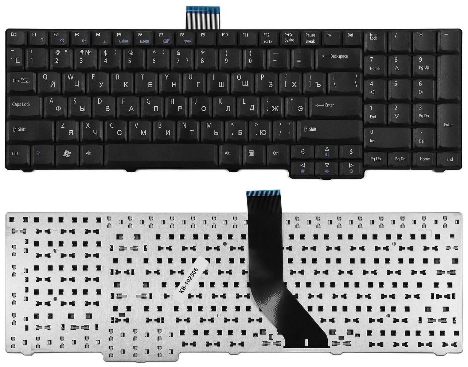 Клавиатура для ноутбука Acer Aspire 8920 8930 7730 pn AEZY6700010 ZY6 9JN8782Q0R AEZY2700010 9JN8782M0R ZY2 NSK-AFM0R KBINT00488