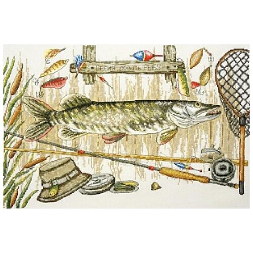 фото Набор для вышивания время ловить рыбу 45 х 30 см марья искусница 11.006.01