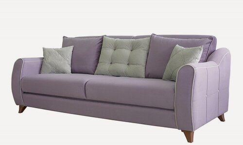Изображение товара Прямой диван Томас фиолетовый, книжка, 228х101х97 см, с ящиком для белья