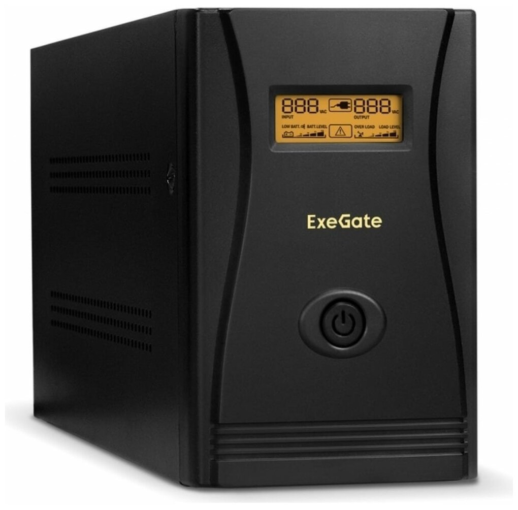 Источник бесперебойного питания Exegate 1000VA/650W, LCD, AVR, 6*IEC-C13, RJ45/11, black - фото №2