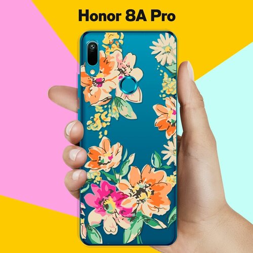Силиконовый чехол Цветы оранжевые на Honor 8A Pro силиконовый чехол цветы с узором на honor 8a