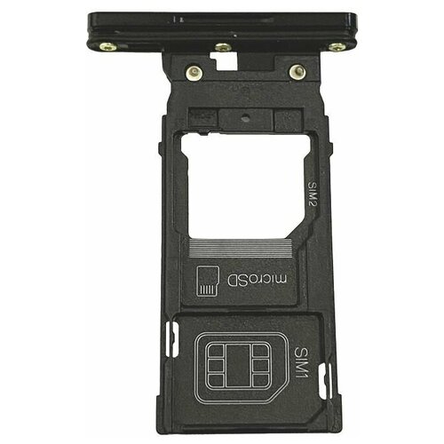 SIM-лоток (сим держатель) оригинал для Sony Xperia XZ3 (H9436) Черный