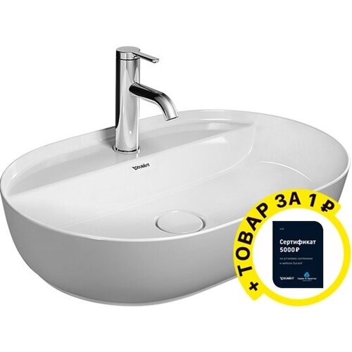 Раковина Duravit Luv 0380600000 60см + сертификат Duravit на установку сантехники раковина встраиваемая crea на столешницу 35 square 1 отв белый сорт1