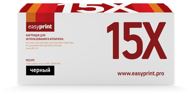 Картридж EasyPrint C7115X/Q2613X/Q2624A/EP-25 черный совместимый с принтером HP (LH-15X U)