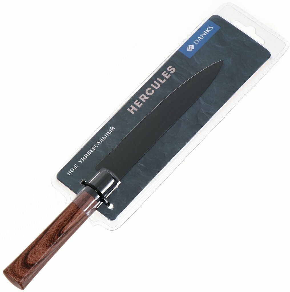 Нож кухонный Daniks, Геркулес, универсальный, нержавеющая сталь, 12.5 см, рукоятка пластик, YW-A341C-UT - фотография № 3