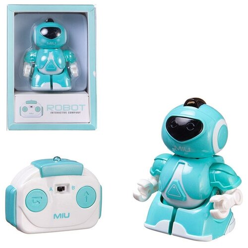 фото Робот junfa с пультом на ик-управлении, со световыми эффектами, мини, голубой 13,5х9,5х6 см junfa toys