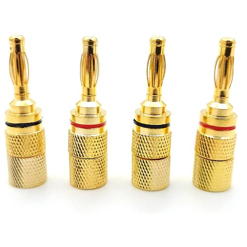 Разъемы BANANA 4 шт металл позолоченный на кабель диаметром до 4 мм 1-627G 69000₽