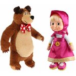 Набор мягких игрушек Маша и Медведь, озвученные, 29 см - изображение