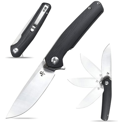 фото Нож складной sitivien st102, цвет нефрит, сталь d2, флиппер на подшипнике