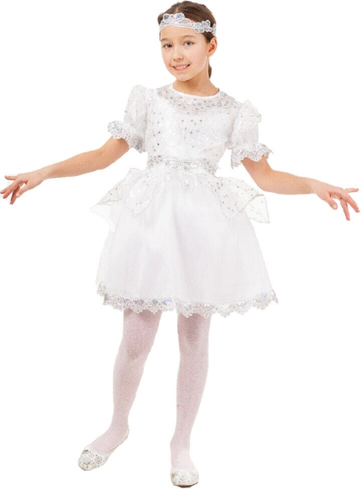 Карнавальный костюм Пуговка Снежинка в платье