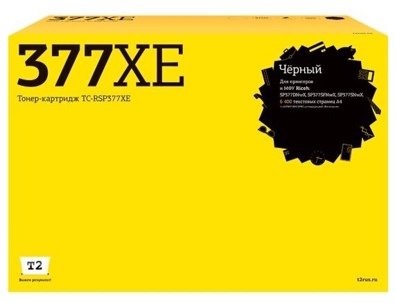 Картридж лазерный T2 TC-RSP377XE (SP377XE/SP377/377XE/HE 408162) для принтеров Ricoh, черный
