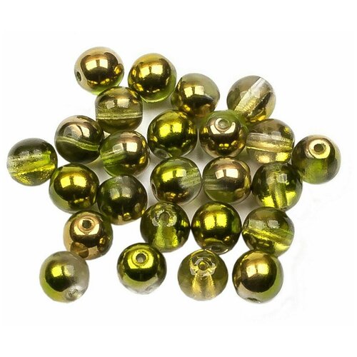 Стеклянные чешские бусины, круглые, Round Beads, 6 мм, цвет Crystal Sunny Magic Citrus, 25 шт.