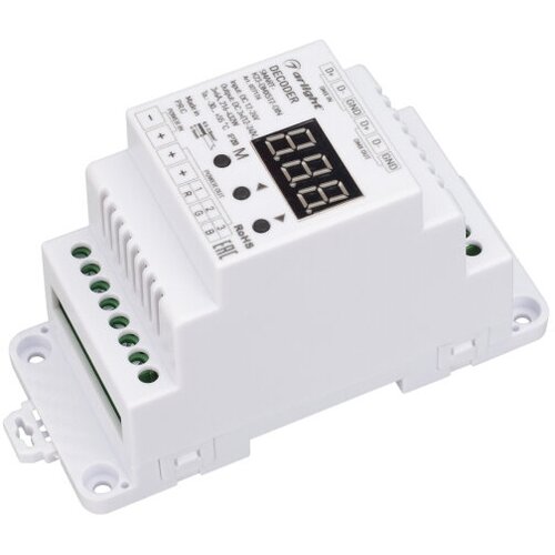 декодер smart k23 dmx512 din 12 24v 3x6a arl ip20 пластик 5 лет Arlight Декодер SMART-K23-DMX512-DIN (12-24V, 3x6A)