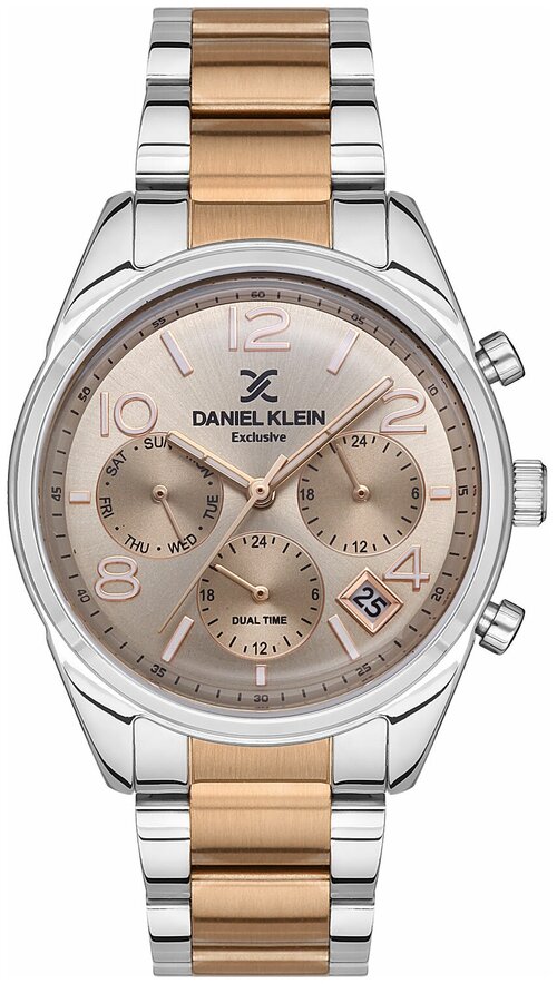 Наручные часы Daniel Klein Exclusive, серебряный, бежевый