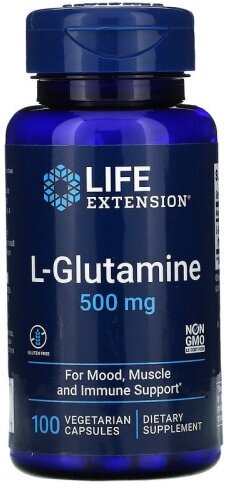 LIFE Extension L-Glutamine 500 mg, 100 капс.