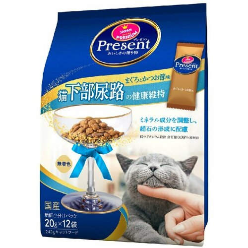 Лакомство для кошек Japan Premium Pet, корм для кошек PRESENT для профилактики мочекаменных заболеваний (МКТ) и цистита, 240г