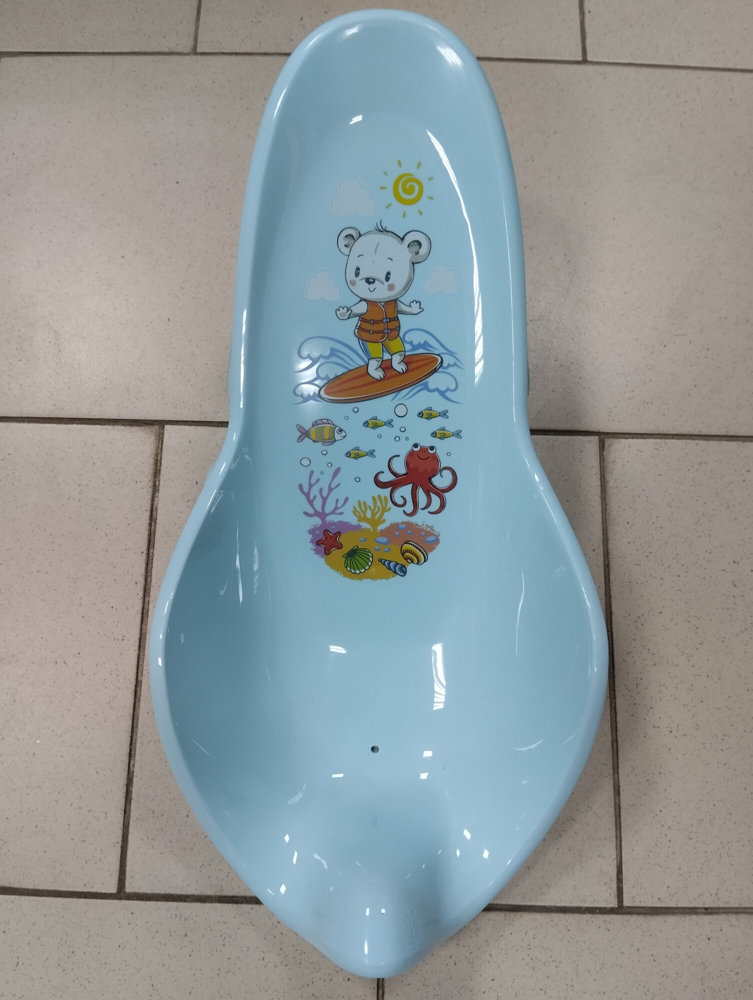 Горка для купания детей С декором (Голубой)