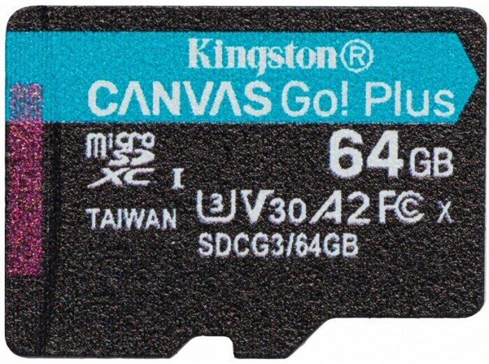 Kingston Карта памяти Micro SecureDigital 64Gb Canvas Go Plus UHS-I U3 A2 170 70 MB s SDCG3 64GBSP