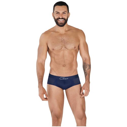 Мужские трусы брифы темно-синие в сетку Clever TIME PIPING BRIEF 036708 S (44)