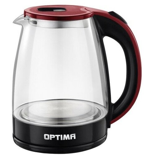 Чайник электрический OPTIMA EK-1832G стекло 18 л 2200 Вт бордово-черный 306600₽