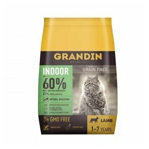 Grandin Indoor сухой корм для кошек с ягненком 1,5 кг