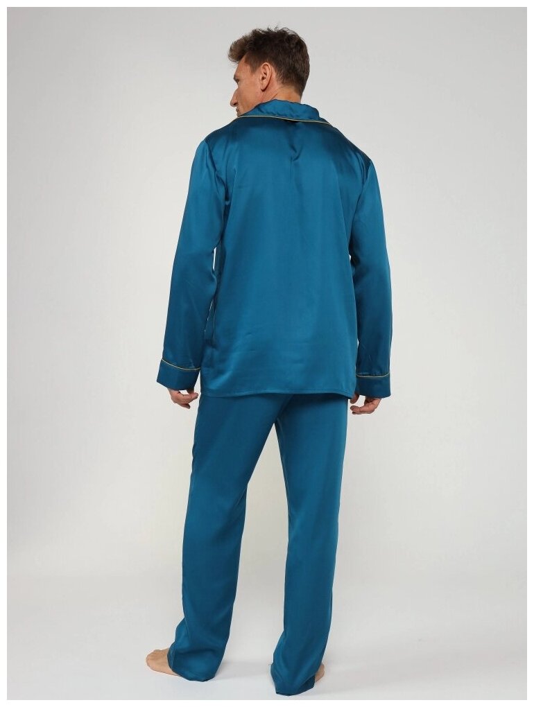 Пижама мужская из тенселя (комплект: брюки и рубашка), размер 50 - фотография № 7