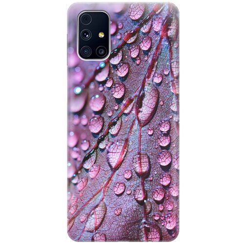 фото Re:pa накладка transparent для samsung galaxy m31s с принтом "лист в каплях"