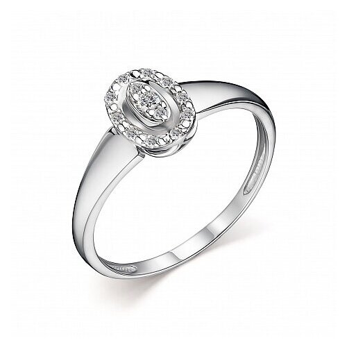 фото Кольцо diamant online, белое золото, 585 проба, бриллиант, размер 17.5, бесцветный