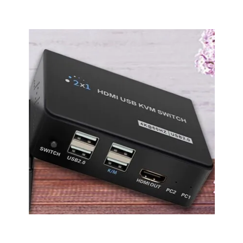2-портовый HDMI USB KVM-переключатель 4K 60Hz с выносной кнопкой и 2я usb кабелями