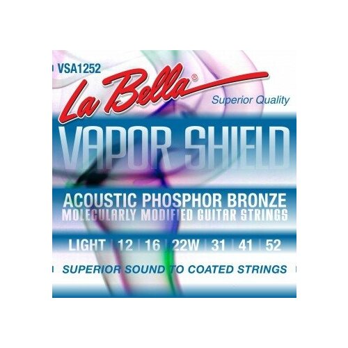 Комплект струн для акустической гитары La Bella VSA1252 Vapor Shield 7gpb комплект струн для акустической гитары 12 56 la bella