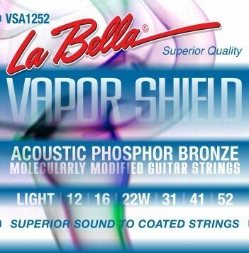 VSA1252 Vapor Shield Комплект струн для акустической гитары, фосф. бронза, 12-52, La Bella