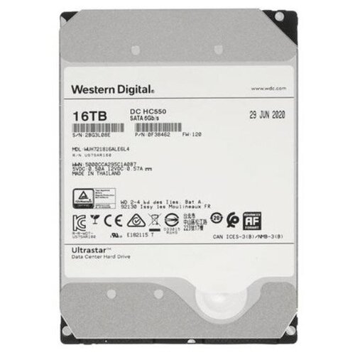 Жесткий диск Western Digital Ultrastar DC HС550 HDD 35 SATA 16Тb WUH721816ALE6L4 2973300₽