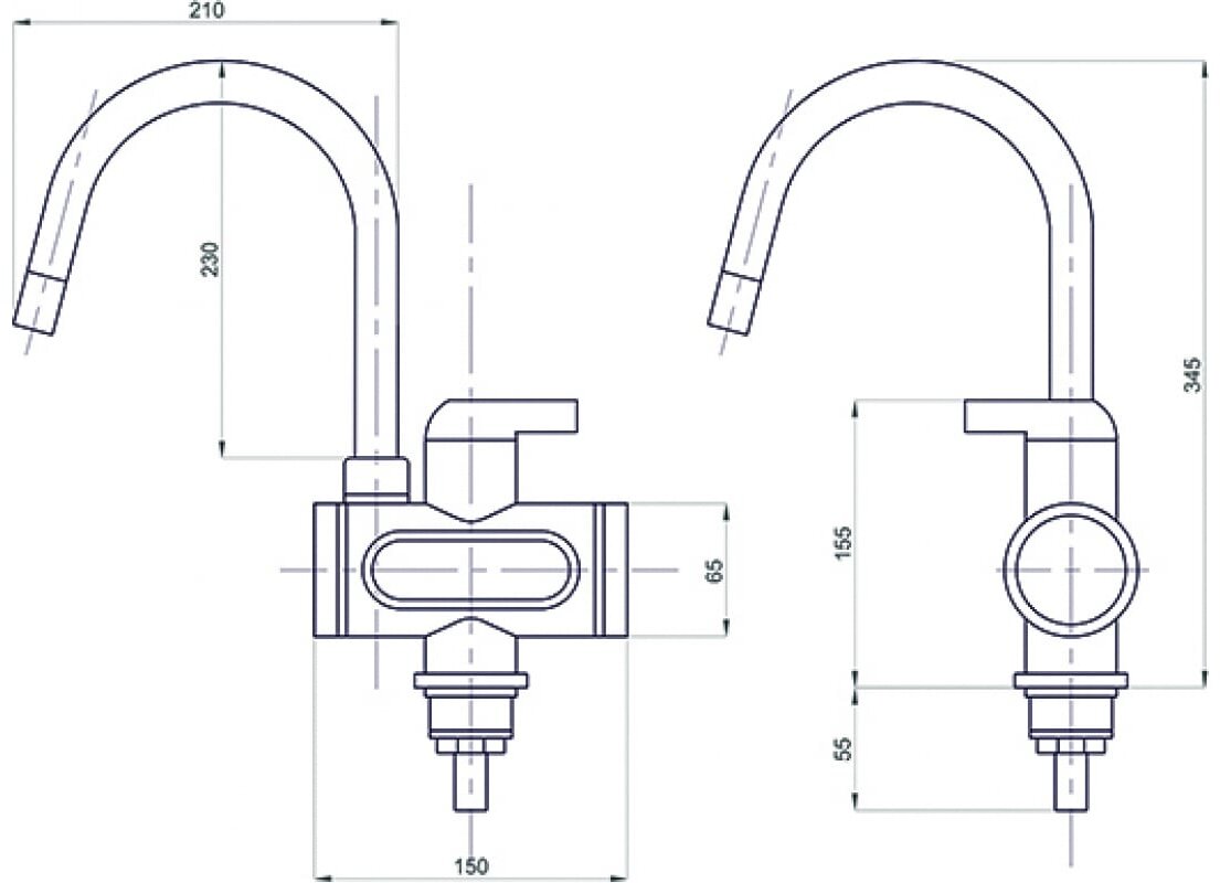 Смеситель-водонагреватель проточного типа WH-003 (3,3 кВт, УЗО, кухня, индикатор темп) MIXLINE - фотография № 5
