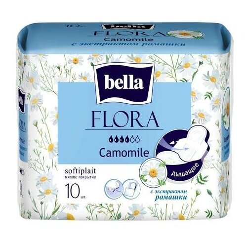 Прокладки женские гигиенические bella FLORA Camomile с экстрактом ромашки по 10 шт. прокладки bella tulip 10 шт