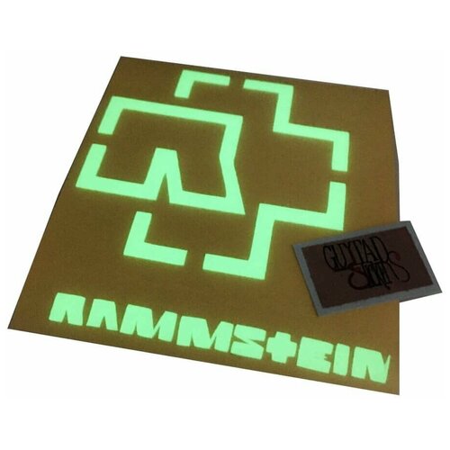 Наклейка виниловая на гитару Rammstein, светящаяся