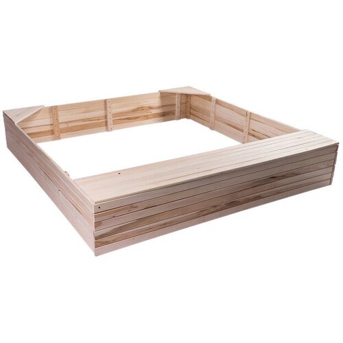 Песочница деревянная, без крышки, 150 x 150 x 30 см, с ящиком для игрушек, сосна песочница деревянная с крышкой 130 × 130 × 52 см сосна крашеная