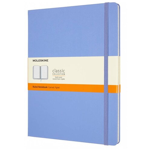 Блокнот Moleskine Classic XLarge 190x250 96 листов, QP090B42, Голубая гортензия, цвет бумаги бежевый