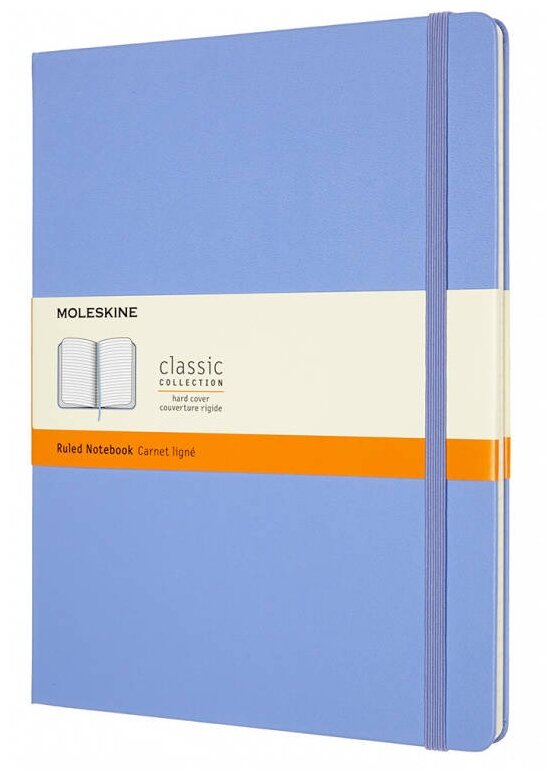 Блокнот MOLESKINE Classic, 192стр, в линейку, твердая обложка, голубая гортензия [qp090b42]