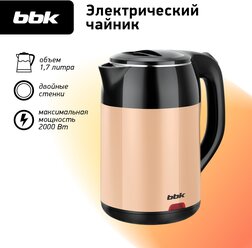 Чайник BBK EK1709P черный/бежевый