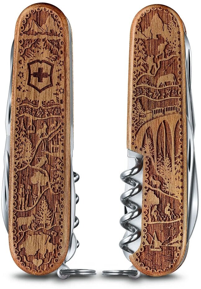 Нож Victorinox climber wood swiss se 2021, 91 мм, 12 функций, дерево (подар. упаковка) 1.3701.63L21