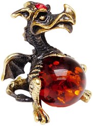 Фигурка Дракон (янтарь, бронза, латунь) 2159 Хорошие Вещи