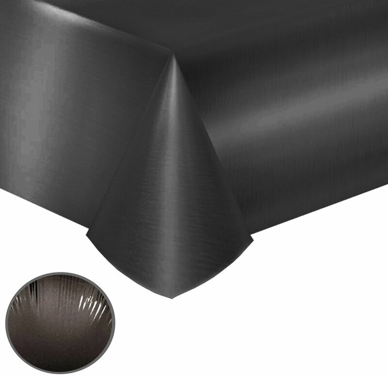 Скатерть одноразовая фольгированная черная для праздника на стол "Делюкс", 274х137 см - фотография № 4